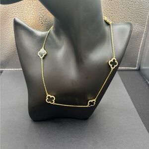 Elegant Sterling Silver Gold and Black on both sides Necklace